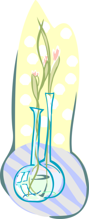 Vector Illustration of Flower Vase with Flowers