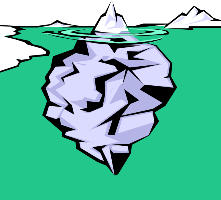 Vector Illustration of Just The Tip of the Iceberg Idiom