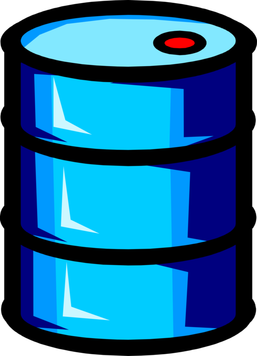 Vector Illustration of Crude Petroleum Oil Barrel or Oil Drum