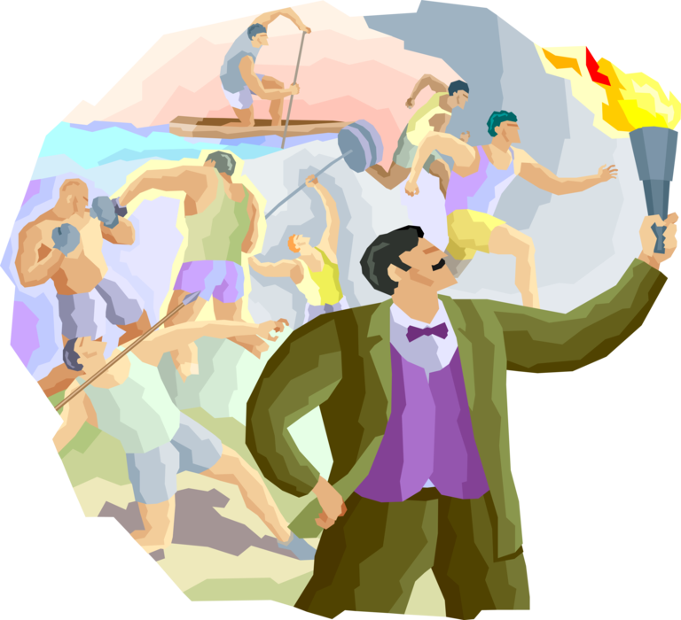 Vector Illustration of 1896 Summer Olympics Games of the I Olympiad First Games of the Modern Era