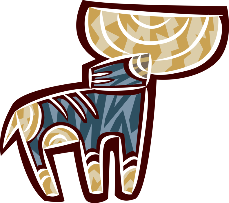 Vector Illustration of Large, Long-Headed Mammal Canadian Moose Symbol