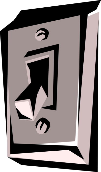 Vector Illustration of Electric Light Switch On Off Toggle