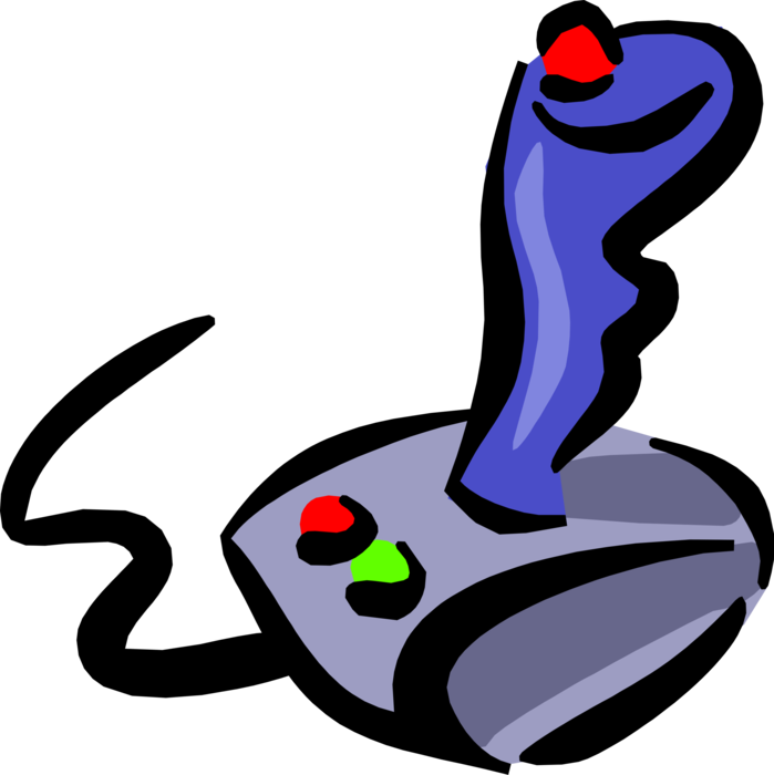 Vector Illustration of Electronic Computer Video Game Joystick Control