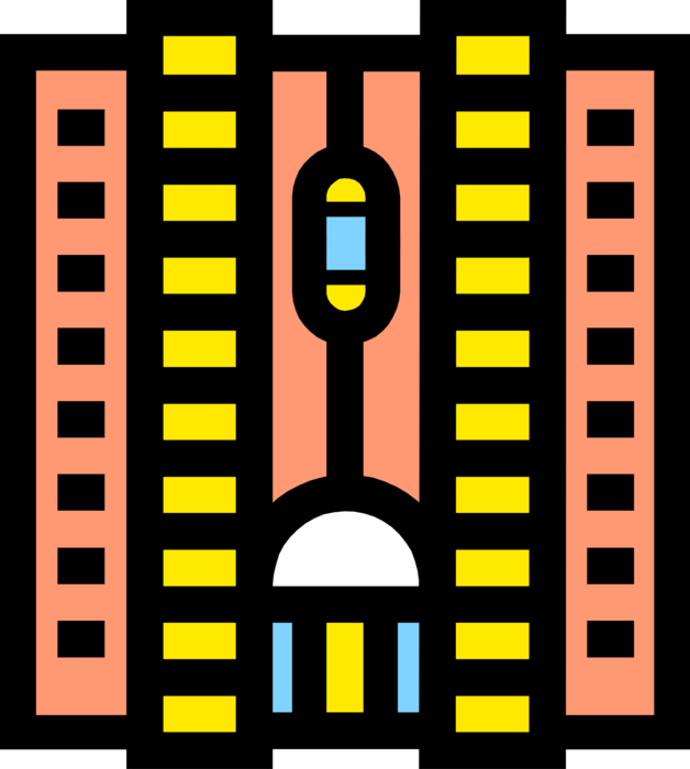 Vector Illustration of Hospitality Industry Hotel Symbol