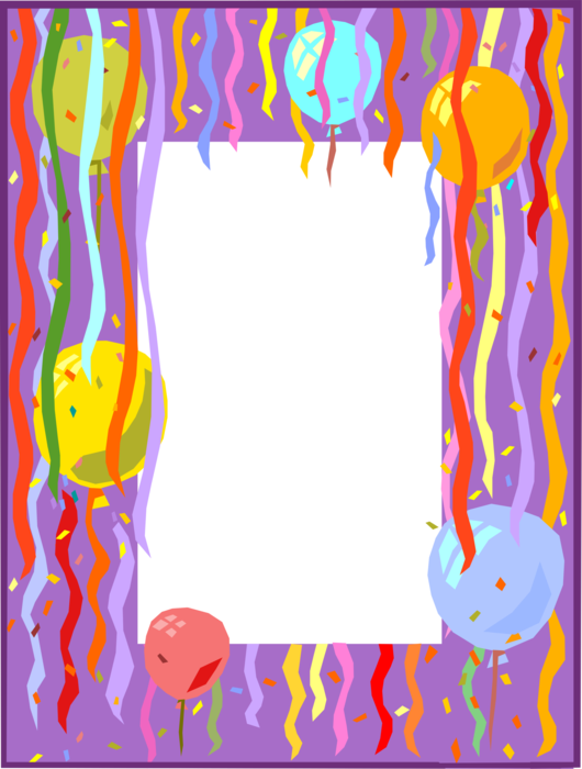 Vector Illustration of Party Balloons Frame Border