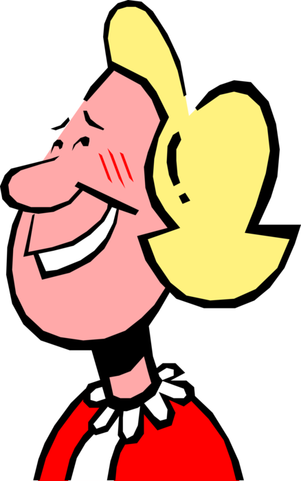 Vector Illustration of Red-Faced and Embarrassed Woman's Facial Expression