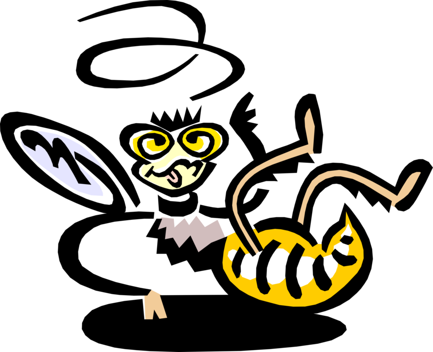 Vector Illustration of Bumblebee Bumble Bee Honeybee Relaxing