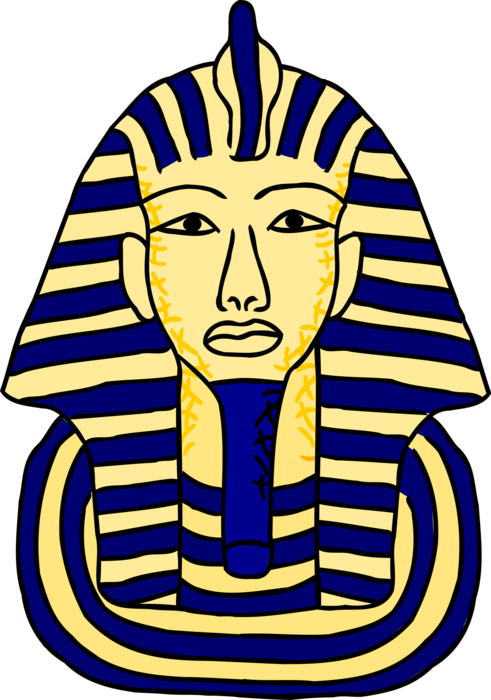 Vector Illustration of Famous Funeral Mask of Egyptian Pharaoh Tutankhamon