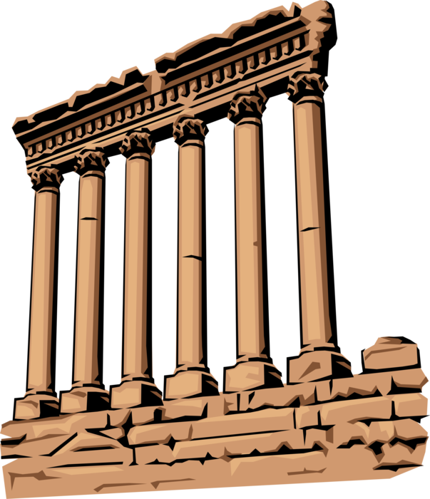 Vector Illustration of Roman Architecture Temple Columns