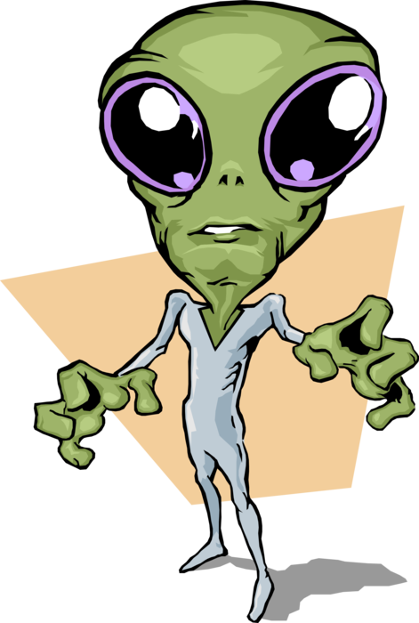Vector Illustration of Extraterrestrial Space Alien with Hands to Hold You 