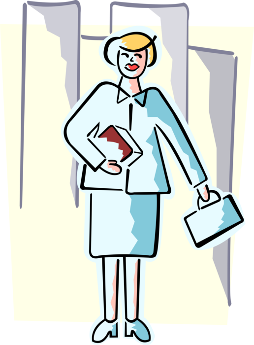 Vector Illustration of Businesswoman in Urban Environment