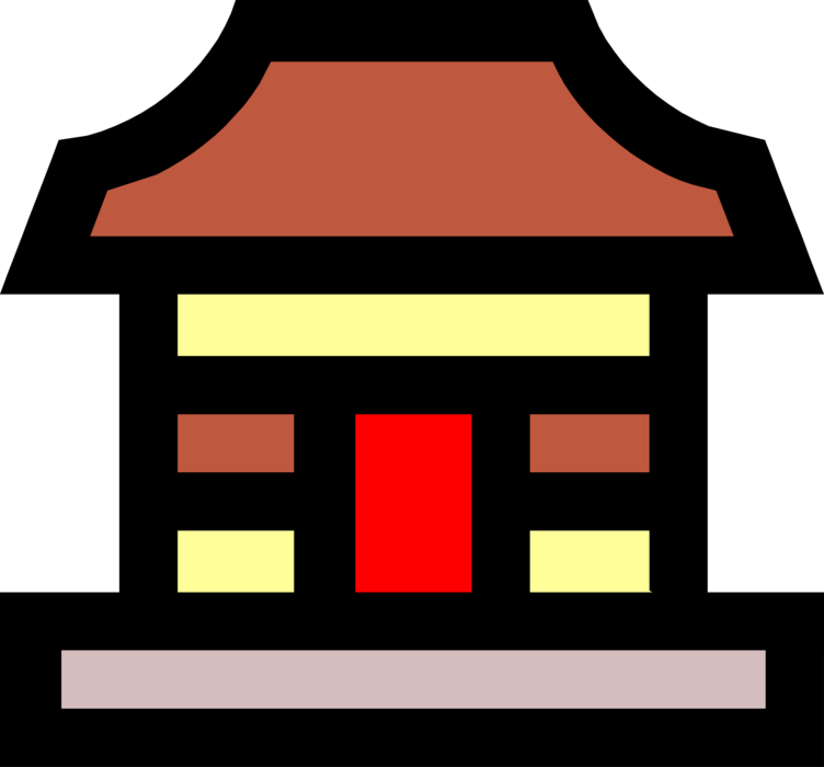 Vector Illustration of Japanese House Symbol