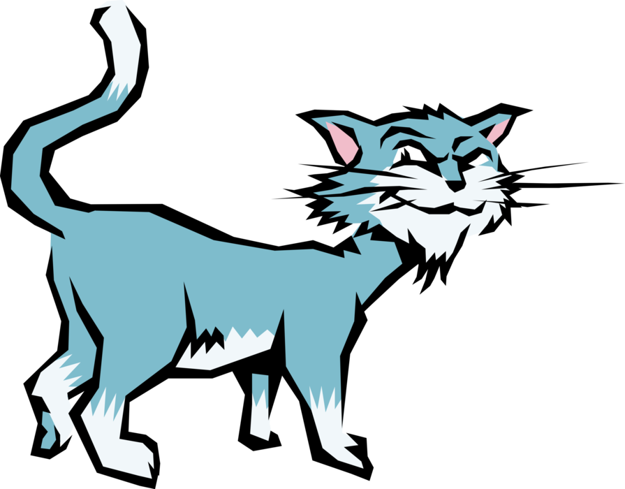 Vector Illustration of Cartoon Domesticated Carnivore Family Pet Kitten Cat
