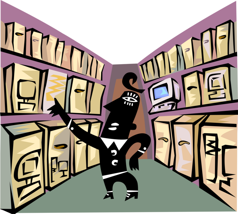 Vector Illustration of Retail Electronics Sales Person in Showroom