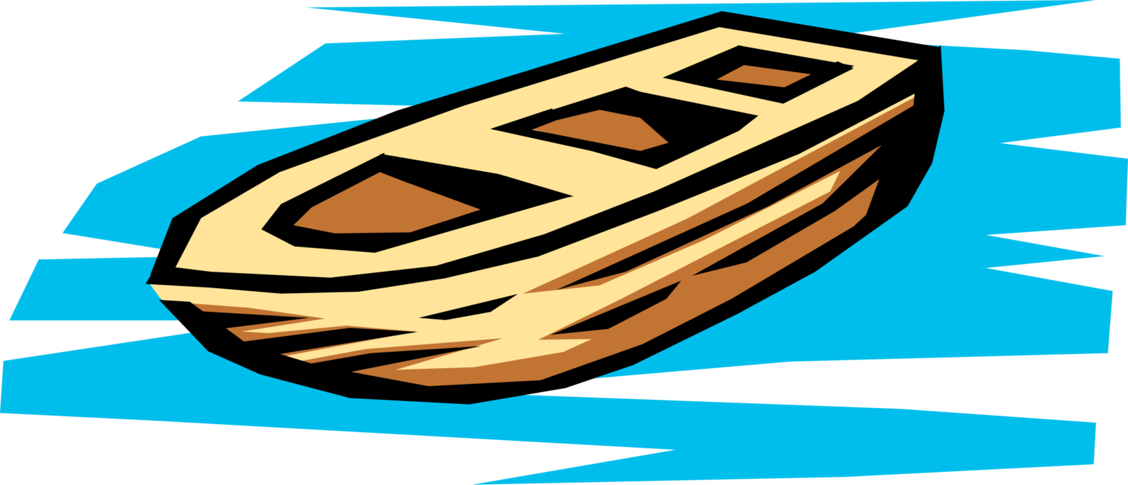 Vector Illustration of Wooden Rowboat or Row Boat for Rowing on Water