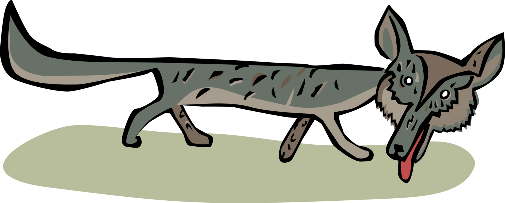 Vector Illustration of Omnivorous Mammal Fox or Wolf