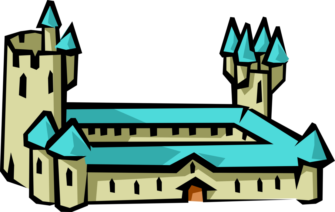 Vector Illustration of Medieval Fortress Castle Symbol