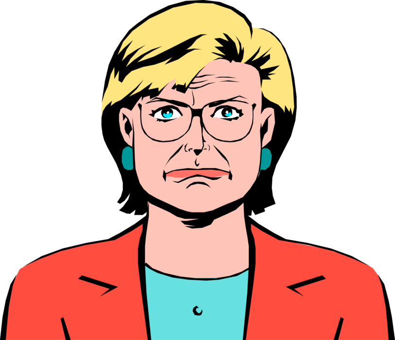 Vector Illustration of Businesswoman Looks Upset, She's Not Getting Her Way