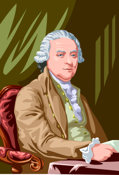 Vector Illustration of John Adams, 2nd President of the United States