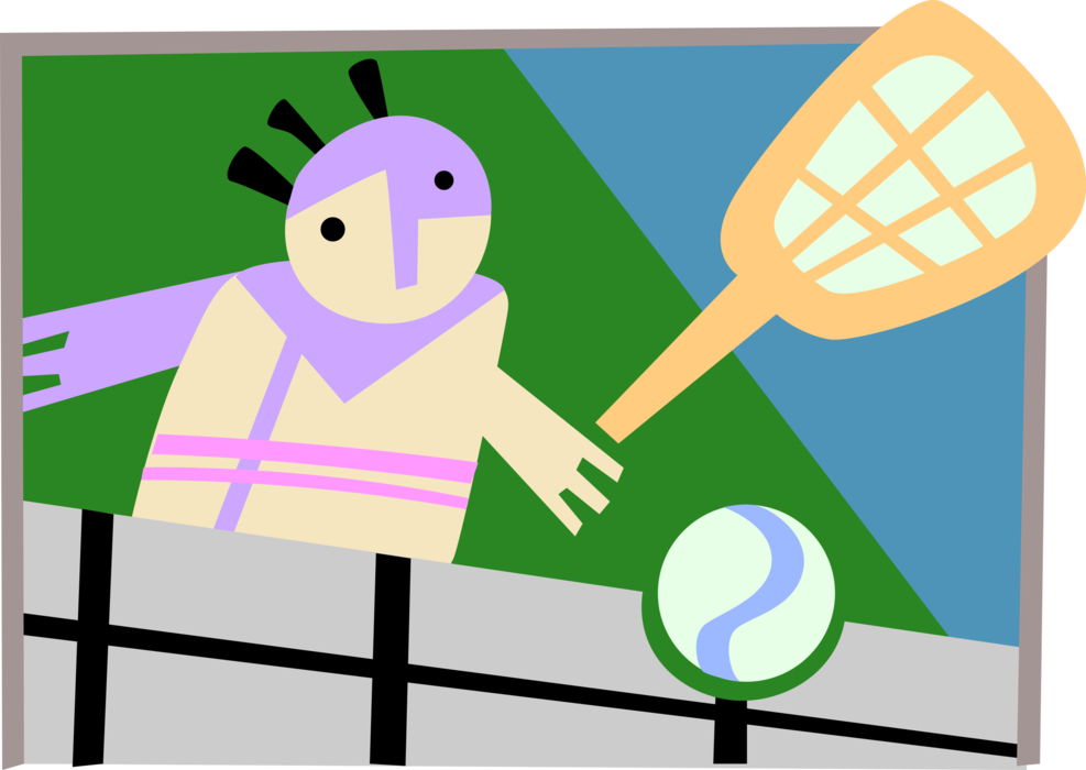 Vector Illustration of Racket Sports Tennis Game