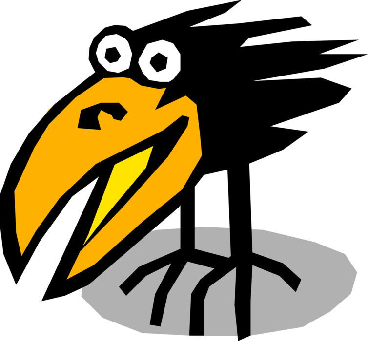 Vector Illustration of Blackbird Cartoon Bird
