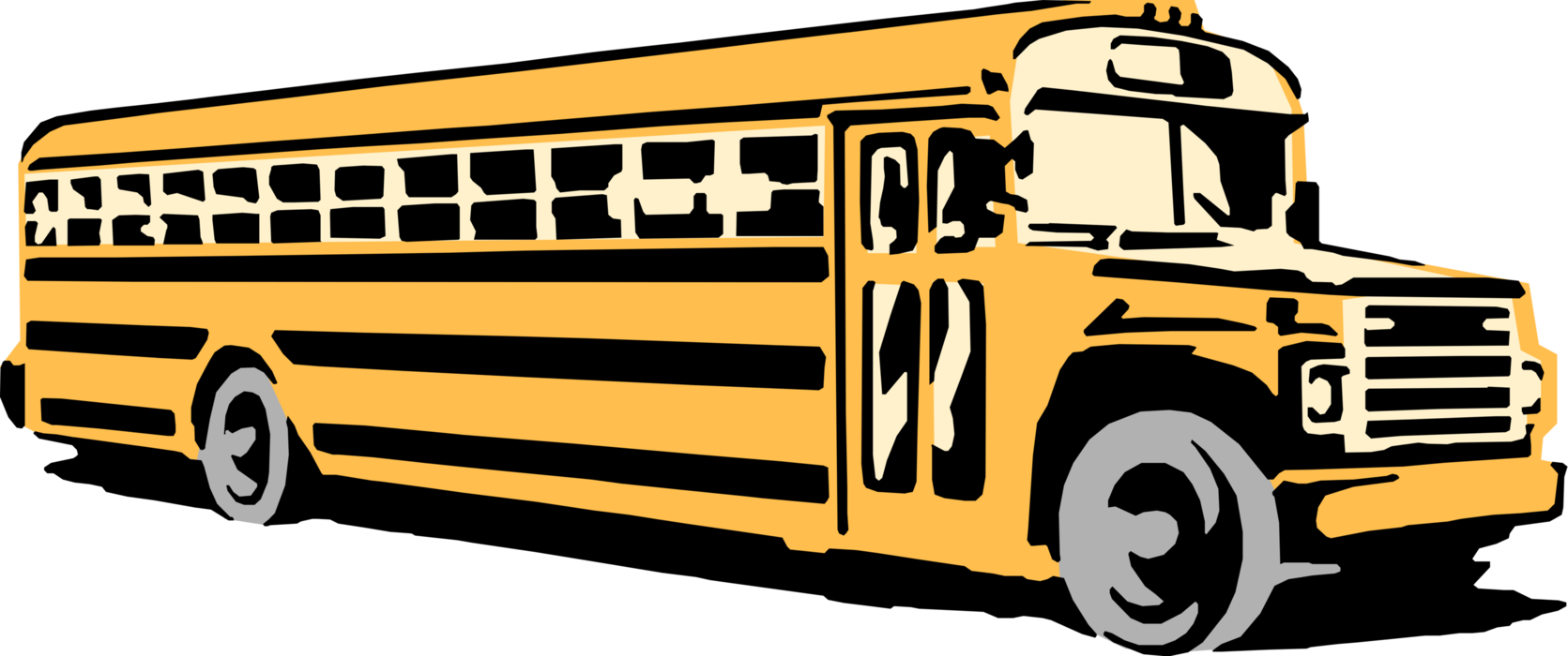 Vector Illustration of Schoolbus or School Bus used for Student Transport To and From School