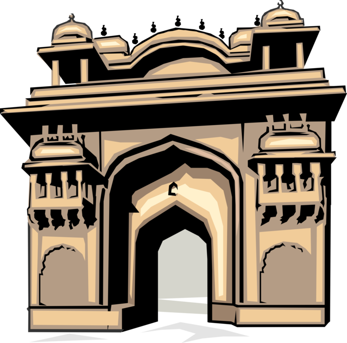 Vector Illustration of Eastern Religious Influenced Arch