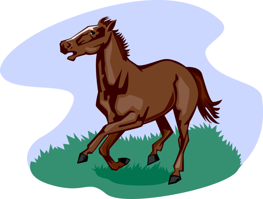 Vector Illustration of Quadruped Equine Horse Running
