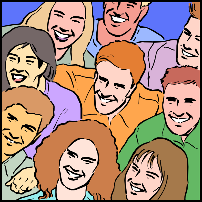 Vector Illustration of Multicultural People Enjoy Teamwork Get Job Done