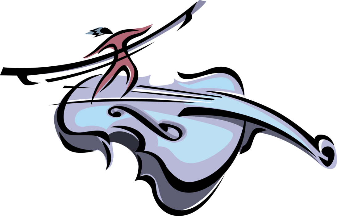 Vector Illustration of Violin or Fiddle Stringed Musical Instrument Musical