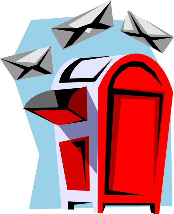 Vector Illustration of Letter Box or Mailbox Receptacle for Incoming Mail