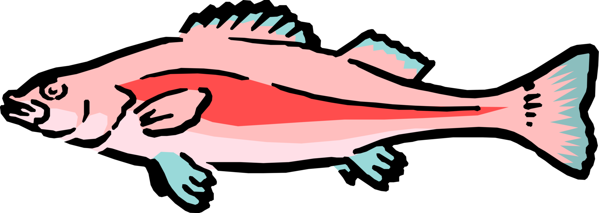 Vector Illustration of Cartoon Cod Codfish Fish