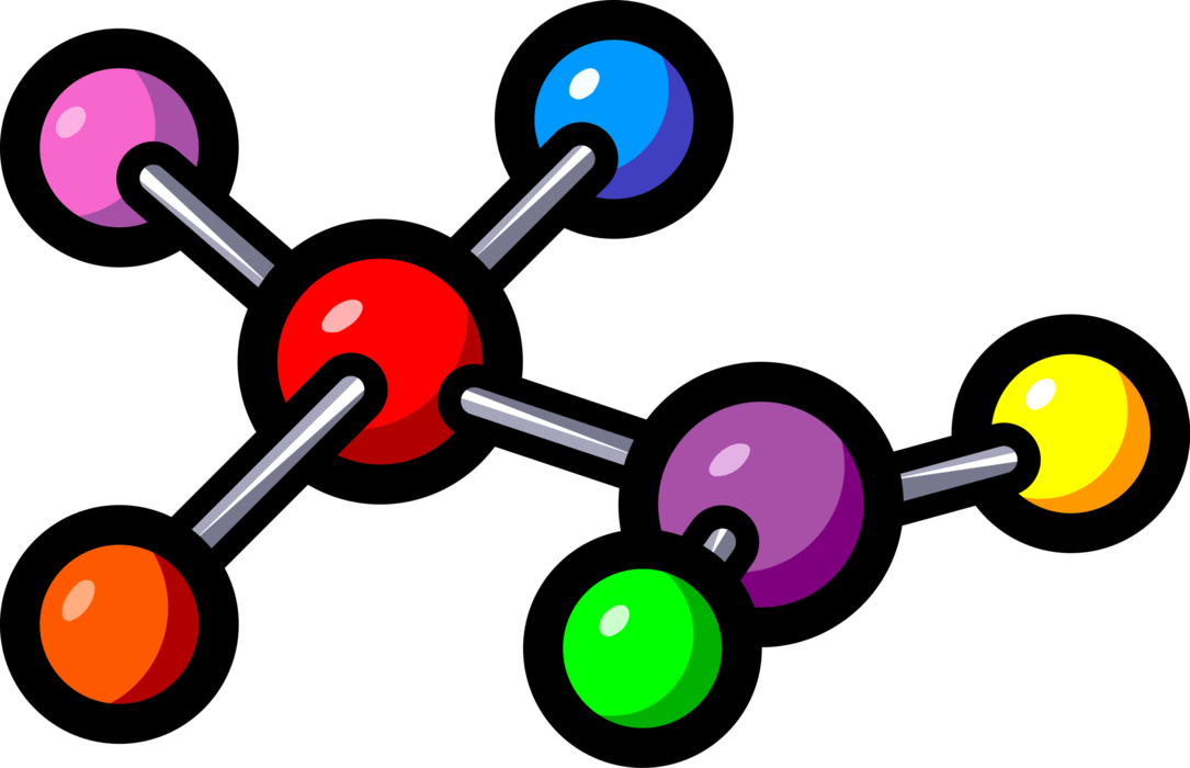 Vector Illustration of Molecule Electrically Neutral Group of Two or More Atoms Held Together by Chemical Bonds