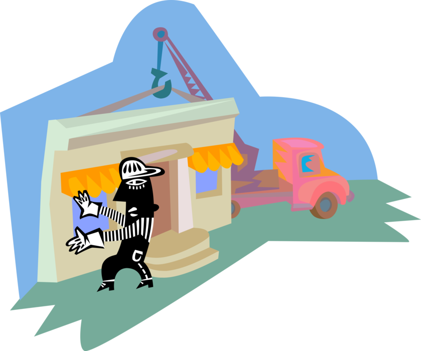 Vector Illustration of New Home Fabrication and Construction