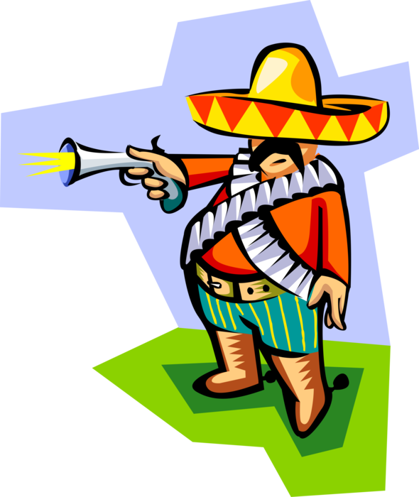 Vector Illustration of Donald Trump Stereotype Mexican Gangster, Thief, Drug Smuggler, Rapist