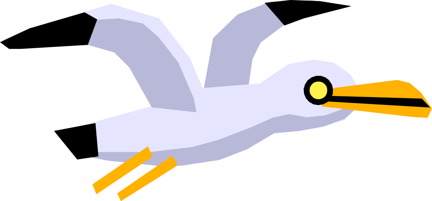 Vector Illustration of Cartoon Feathered Vertebrate Seabird Seagull or Gull