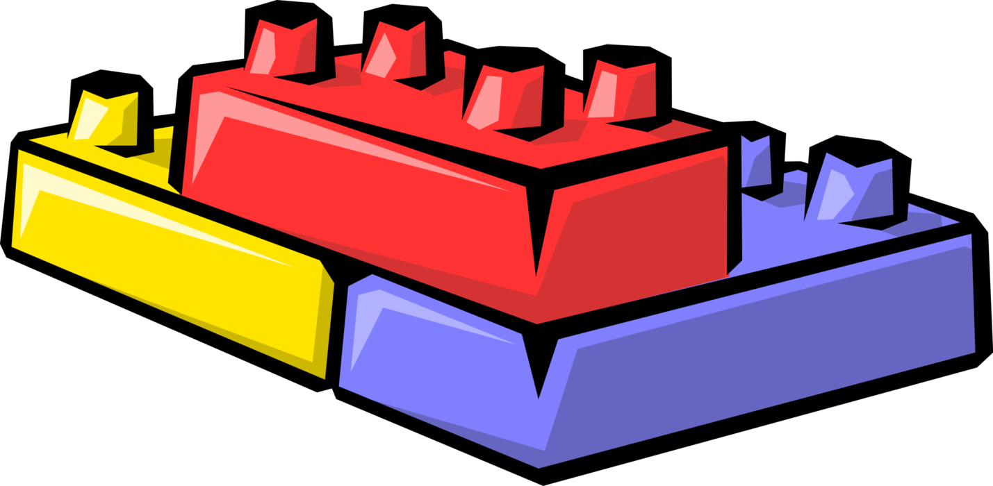 Vector Illustration of Child's Toy Lego Construction Blocks