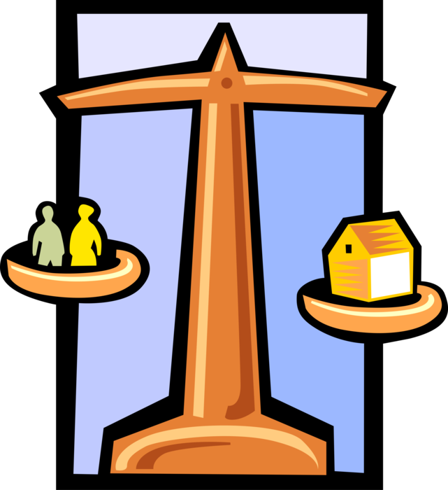 Vector Illustration of Balance Human Resources and Physical Plant