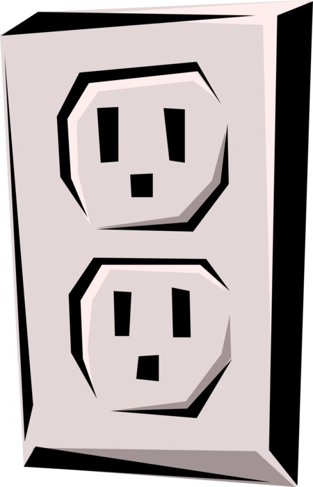 Vector Illustration of North American Electricity Electrical Outlet Wall Socket