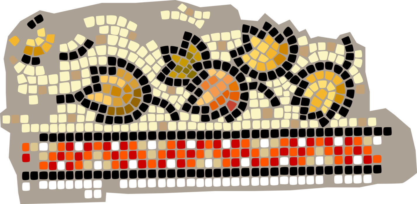 Vector Illustration of Decorative Mosaic Autumn Fall Leaves