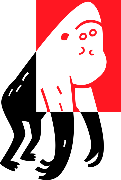 Vector Illustration of Primate Gorilla Ape Monkey