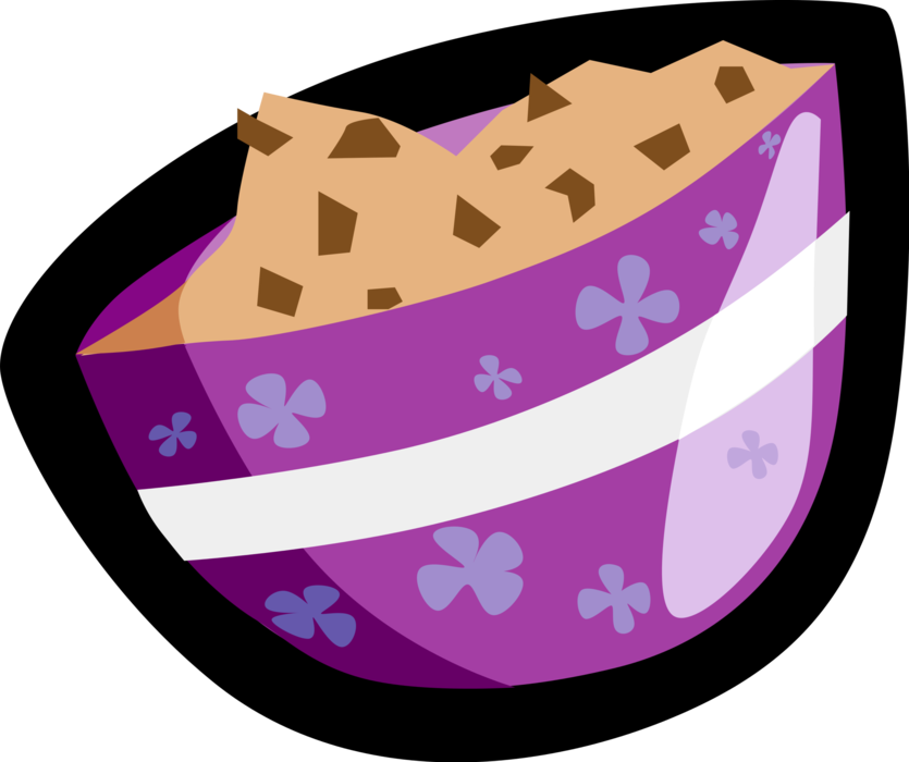 Vector Illustration of Bowl of Ice Cream Frozen Food Snack or Dessert