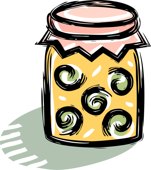 Vector Illustration of Jar of Homemade Preserves