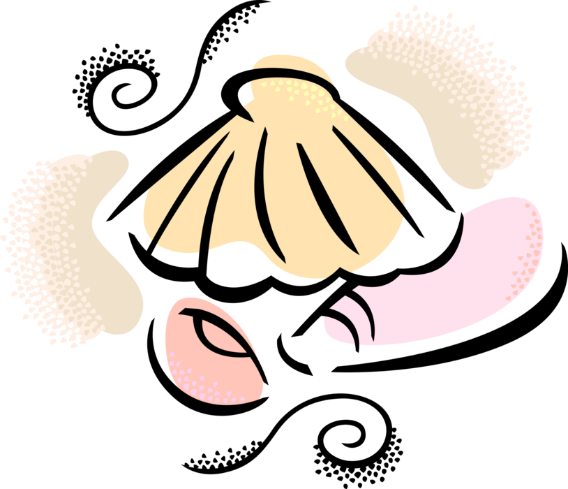 Vector Illustration of Marine Aquatic Scallop Seashell