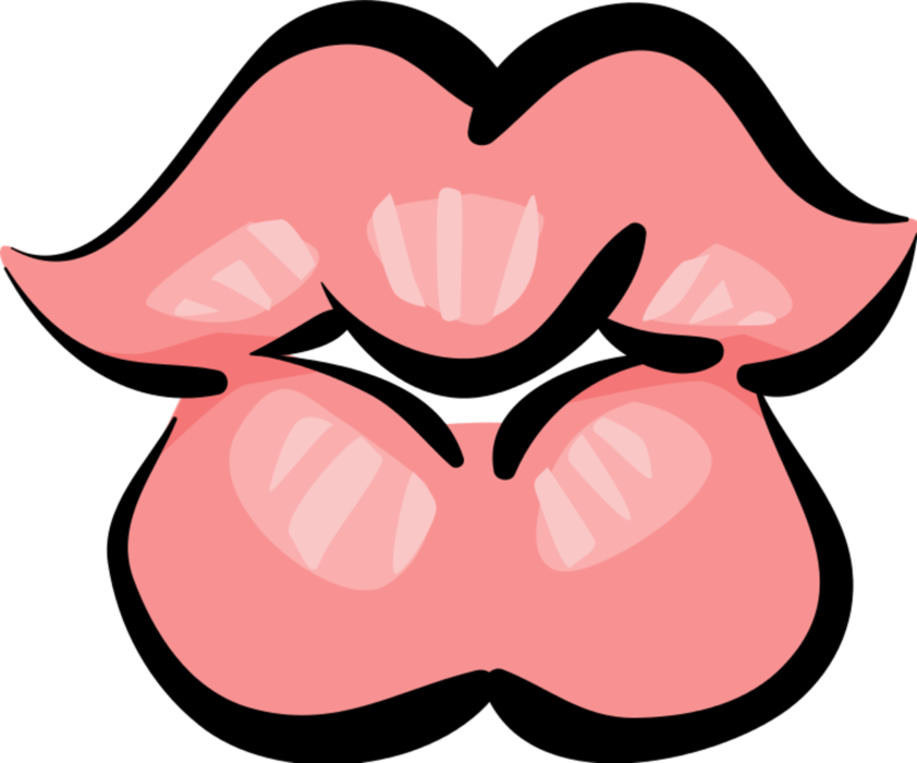 Vector Illustration of Mouth Lips Ready to Kiss