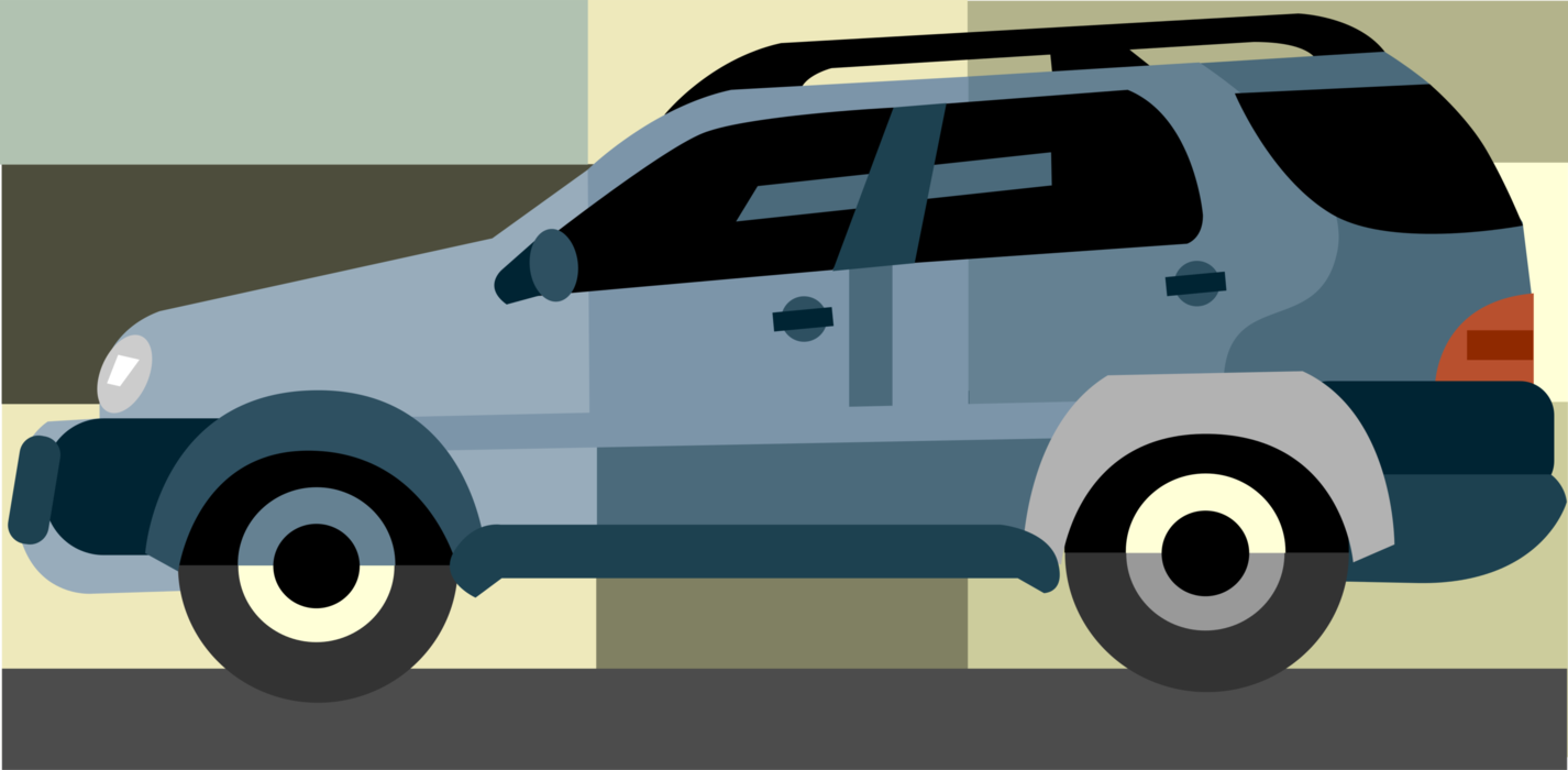 Vector Illustration of Sport Utility Automobile Motor Vehicle