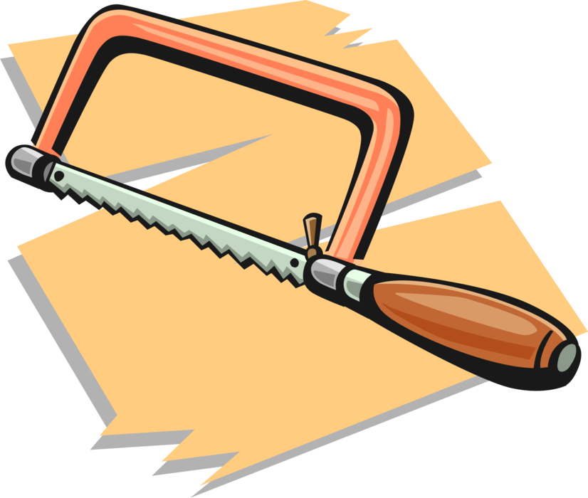 Vector Illustration of Woodworking and Carpentry Hand Saw used to Cut Wood