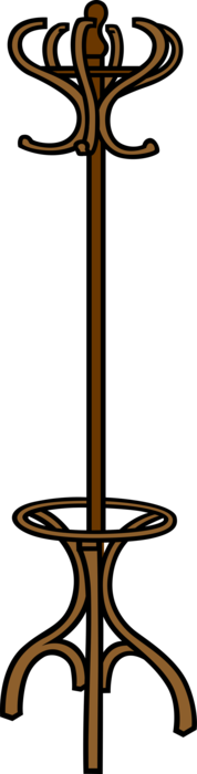 Vector Illustration of Coat Rack or Hat Rack