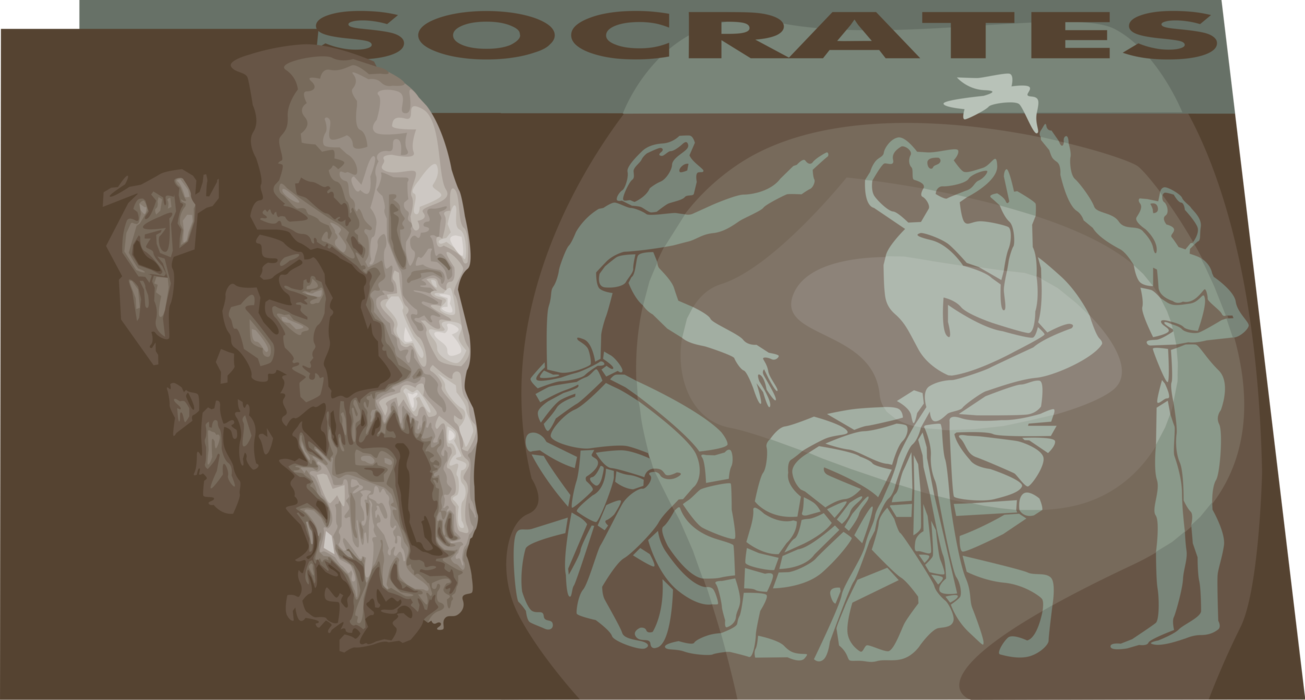 Vector Illustration of Socrates, Classical Greek Athenian Philosopher Founder of Western Philosophy