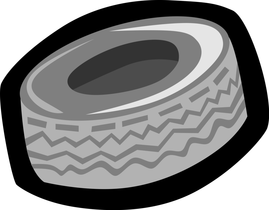 Vector Illustration of Modern Pneumatic Rubber Tire Covers the Wheel Rim